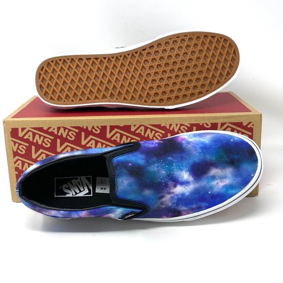 VANS Classic Slip-On Galaxy Blue White Canvas Sneakers Men's Size VN0A33TBG4F - Picture 2 of 11